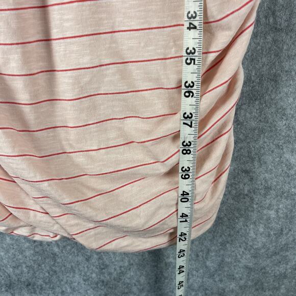 Anthropologie Sundry Tank Dress Womens Medium 2 Pink Stripe Ruched Racerback - Picture 8 of 12